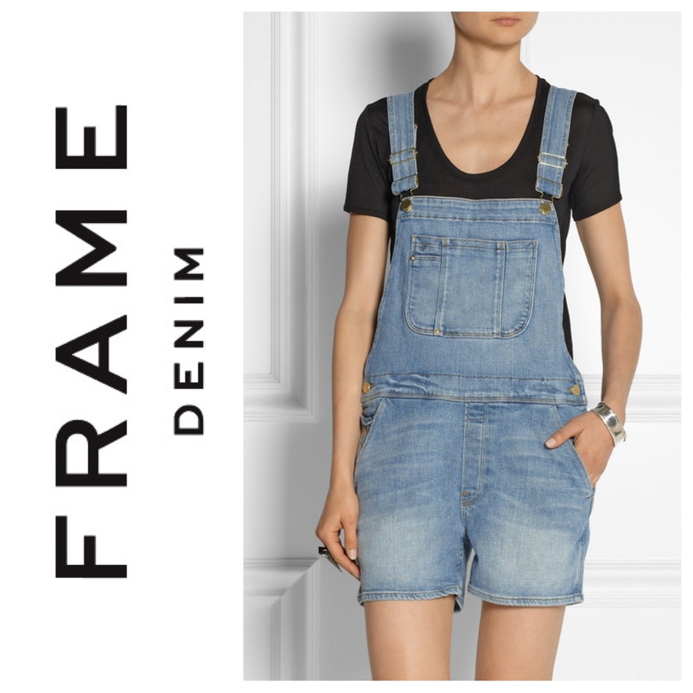 Frame Denim Le Garcon Short Overalls XS